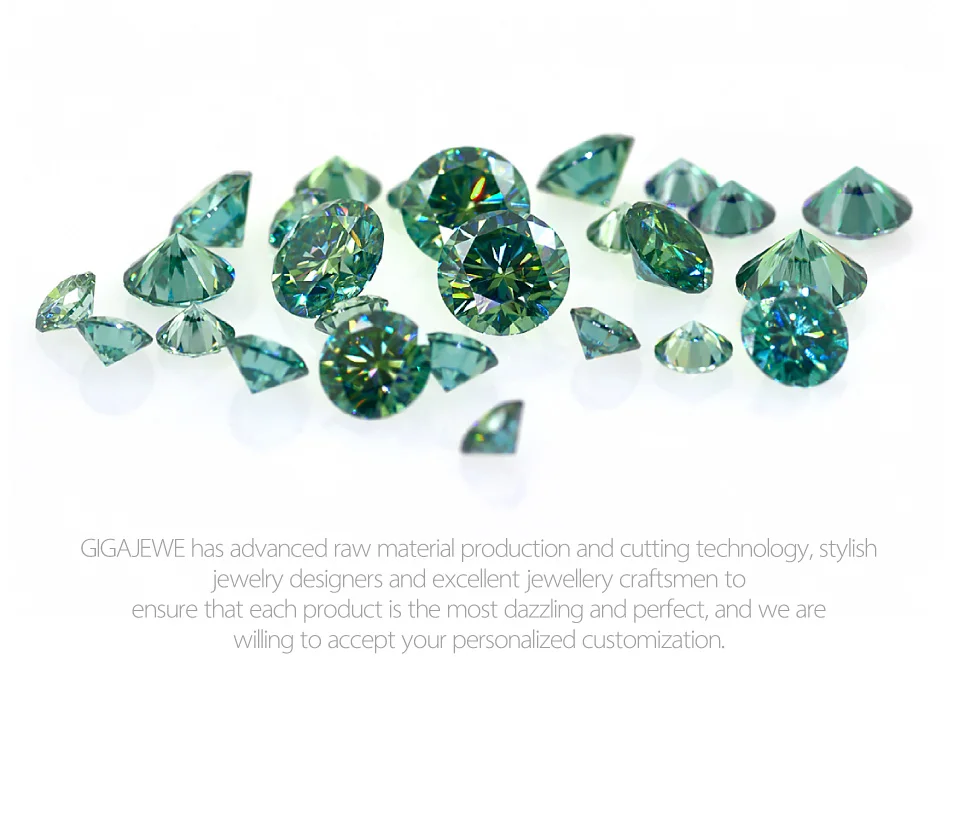 GIGAJEWE Муассанит 0.8ct темно-зеленый VVS1 круглая огранка лабораторные алмазные драгоценные камни свободные каменные амулеты DIY Изготовление ювелирных изделий подарок девушке