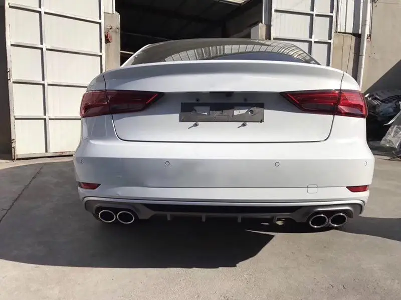 Для A3 S3 SLine PP Диффузор, губа на задний бампер для Audi A3 S3 седан хэтчбек