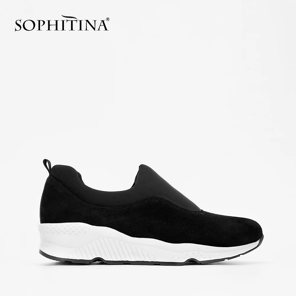 SOPHITINA/Повседневные кроссовки ручной работы цвет розовый черный серый замшевые