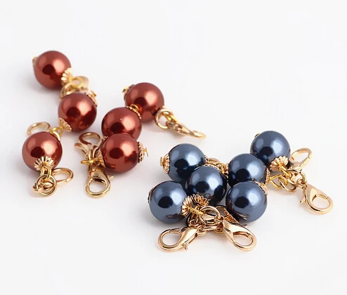 Круглые жемчужные подвески 20 шт./лот разных цветов бусины с застежкой карабином