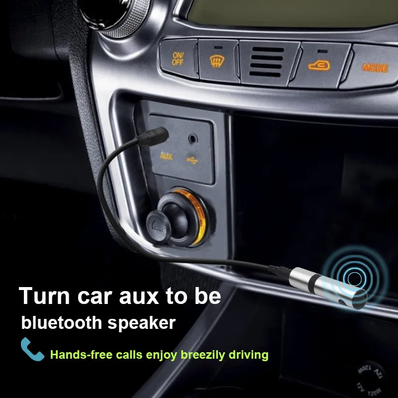 Ihens5 гарнитура Bluetooth автомобильный комплект Bass Soud автомобильный адаптер AUX аудио приемник с микрофоном 3,5 мм разъем Aux для автомобиля динамик наушники