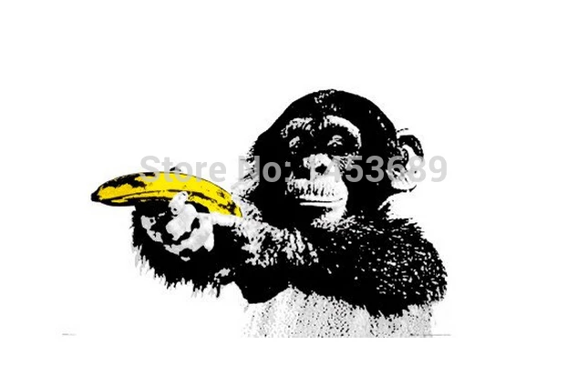 Обезьяна банан макси HD обои поп-ретро плакат декор лучший хороший стикер стены 51 x