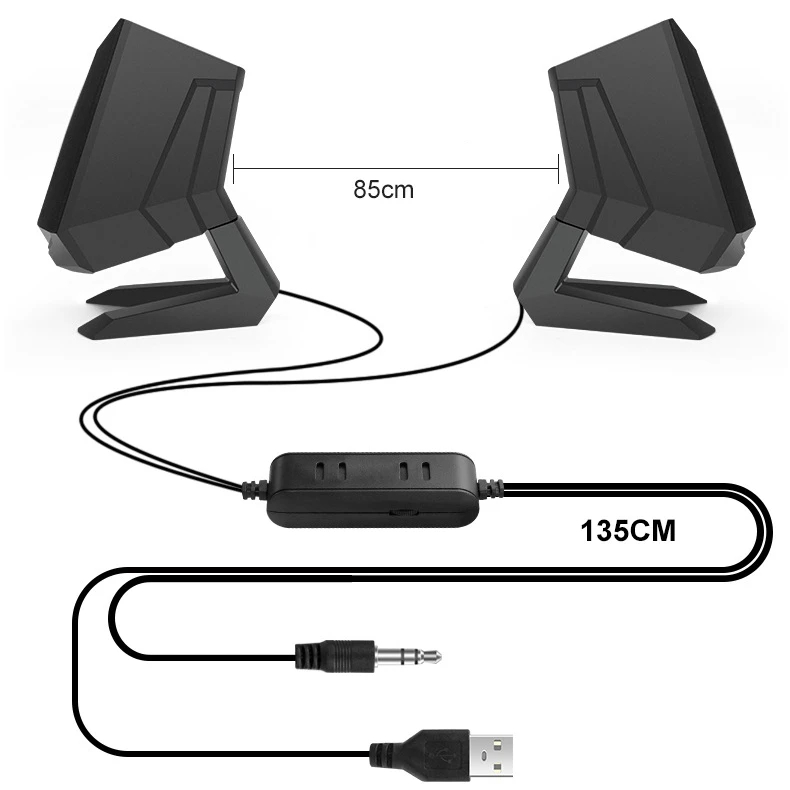 1 пара проводных компьютерных колонок USB AUX усиленный бас ПК динамик для ноутбука Настольный телефон 6 Вт аудио мультимедиа громкий динамик