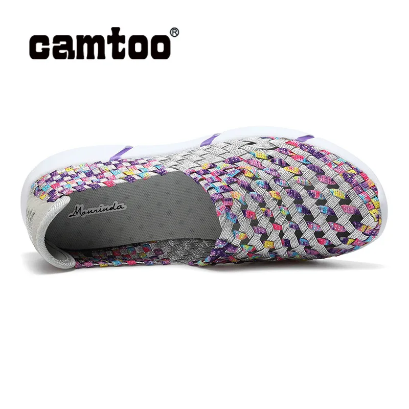 Женские плетеные босоножки CAMTOO модные повседневные туфли ручной работы на