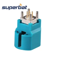 superbat 10pcs fakra hsd water blue5021 jack straight vertical pcb mount rf coaxial connector