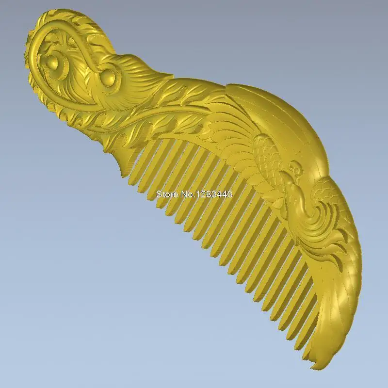 Расческа с Фениксом 3d фотоэлемент для ЧПУ в формате STL модель станка ЧПУ|comb machine|3d