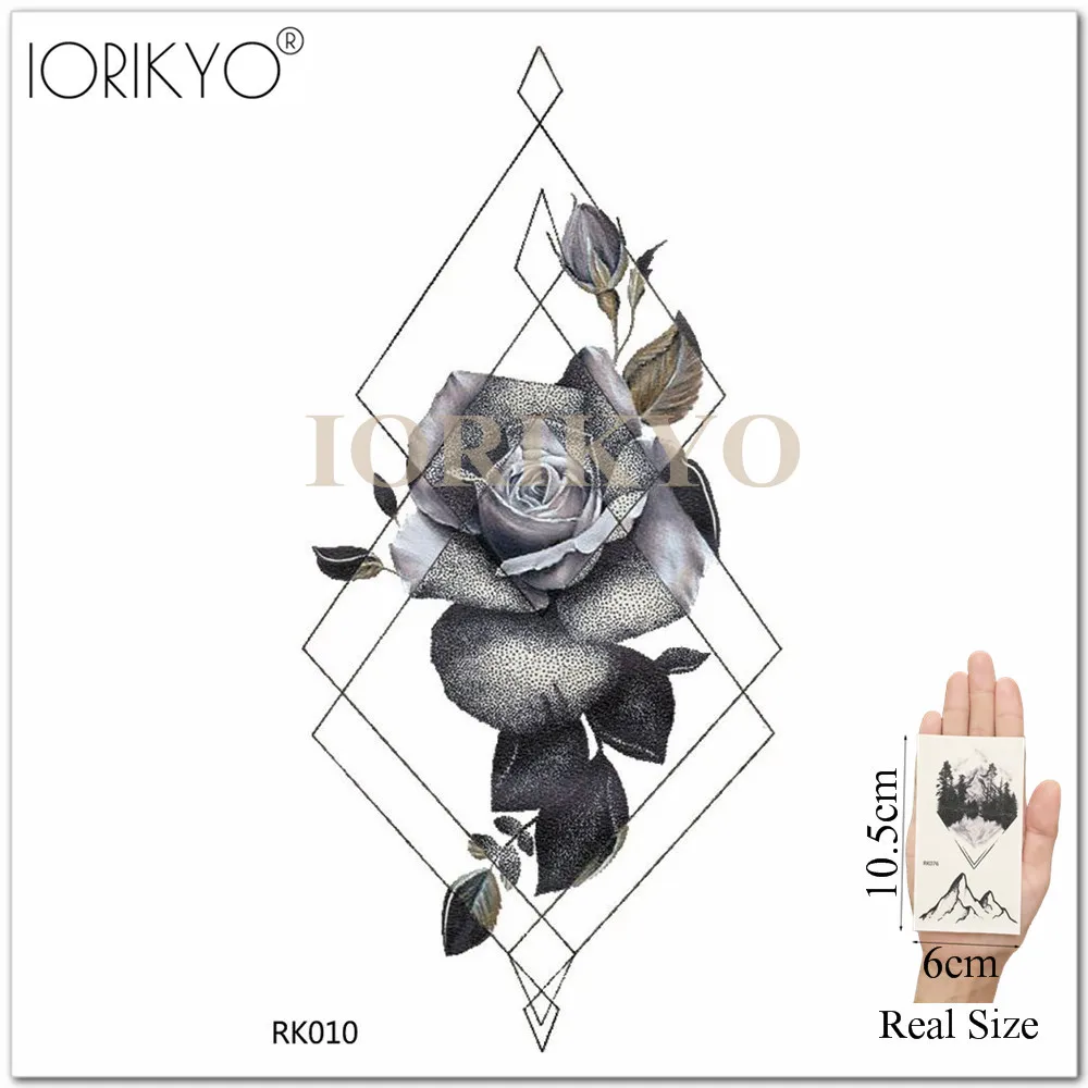 IORIKYO черные пикантные цветок временные татуировки для девочек Облегающий Arm с