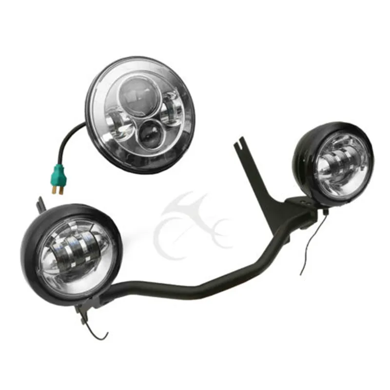 Хром 4 1/" Дополнительная противотуманная фара+ кронштейн для мотоцикла Harley Touring 94-2013 Electra Glide