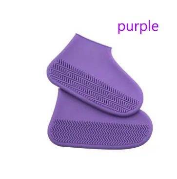 purple Многоразовые силиконовые бахилы и бахилы Водонепроницаемые дождевые носки силиконовые резиновые башмаки для внутреннего и наружного использования - Цвет: purple