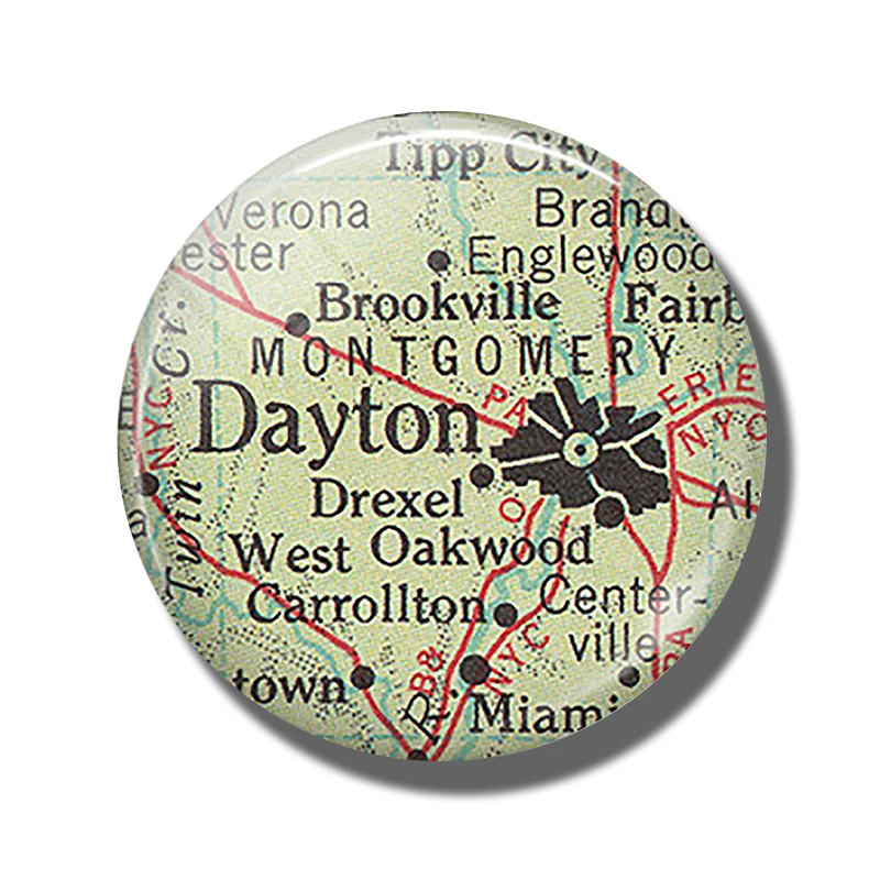 Colombia Oklahoma Dayton Сейнт-Луи Альбукерке Raleigh Burma карта Флориды сувенир магнитик на холодильник стикеры на холодильник - Цвет: Dayton