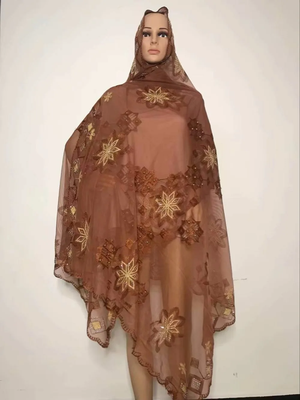 Нигерийский мусульманский тюрбан шарф с вышивкой дизайн/Африканский Дуку хиджаб