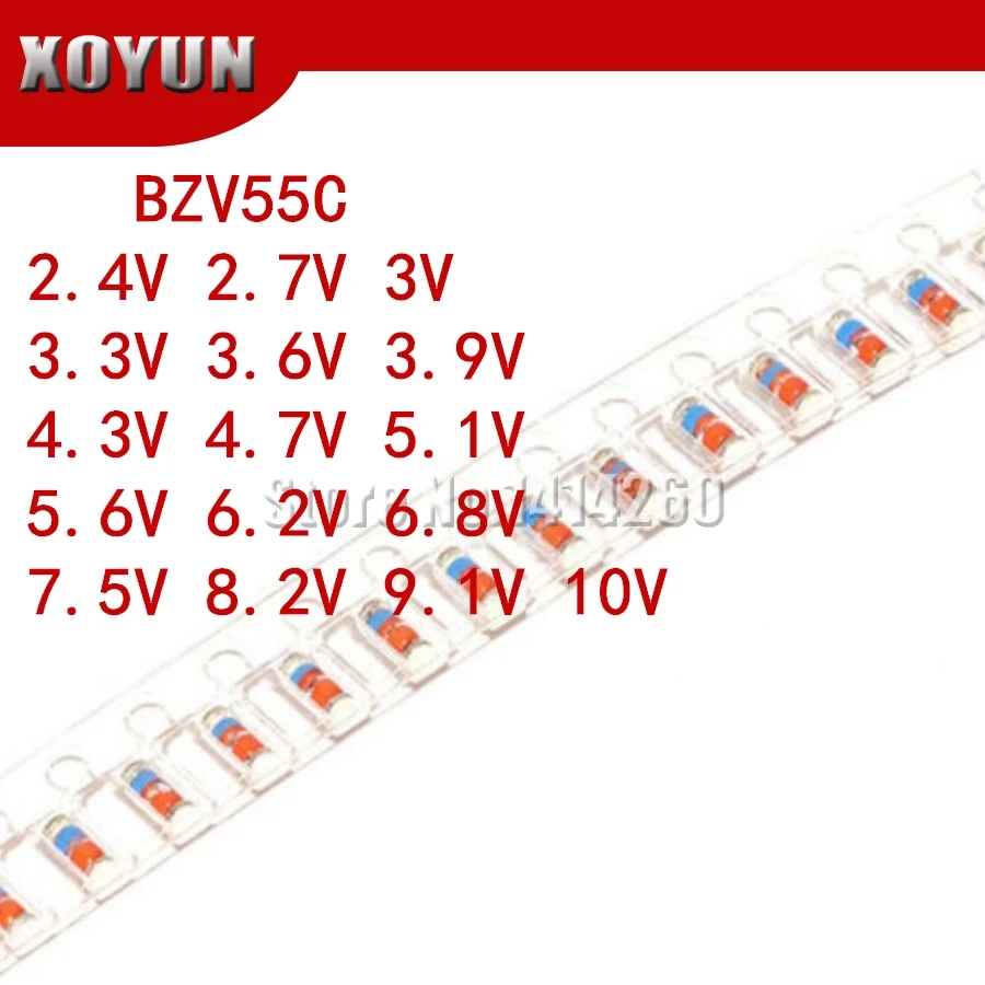 200 шт. BZV55C 2 4 в 7 В 3 6 9 5 1 8 10 0 Вт Диод Зенера 35 1/2 LL34 ZMM|Диоды| |
