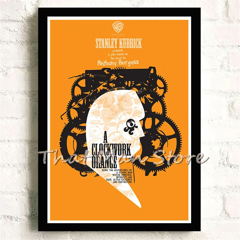 Заводные оранжевые Классические Постеры кино стикеры Настенные с белым