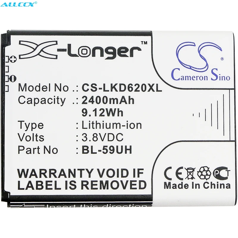 Аккумулятор Cameron Sino 2400 мАч EAC62258701 EAC62258801 для LG D315 D320 D620 D620J D620K D620R G2 mini|Аккумуляторы
