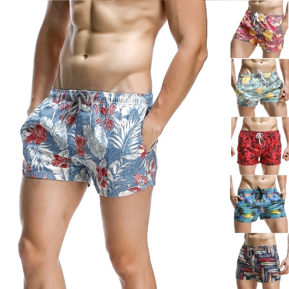 Мужские быстросохнущие шорты SEOBEAN, пляжные шорты с принтом, 6 цветов, Размеры S/M/L/XL