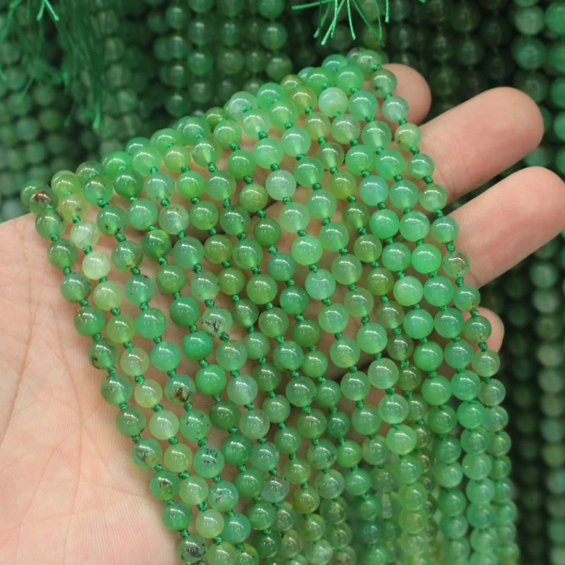 Оптовая продажа! 5 нитей! Бисер из хризопраза AA бисер натурального камня для