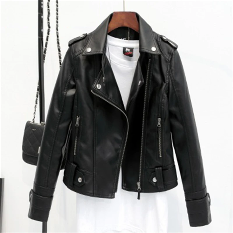 Женская короткая куртка в стиле локомотива большого размера из искусственной