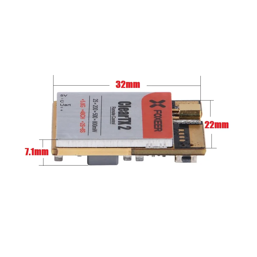 Foxeer ClearTX 2 5 8G VTX 48CH 25/200/800mW регулируемый передатчик поддержка 6S с леденцом 2/пагода