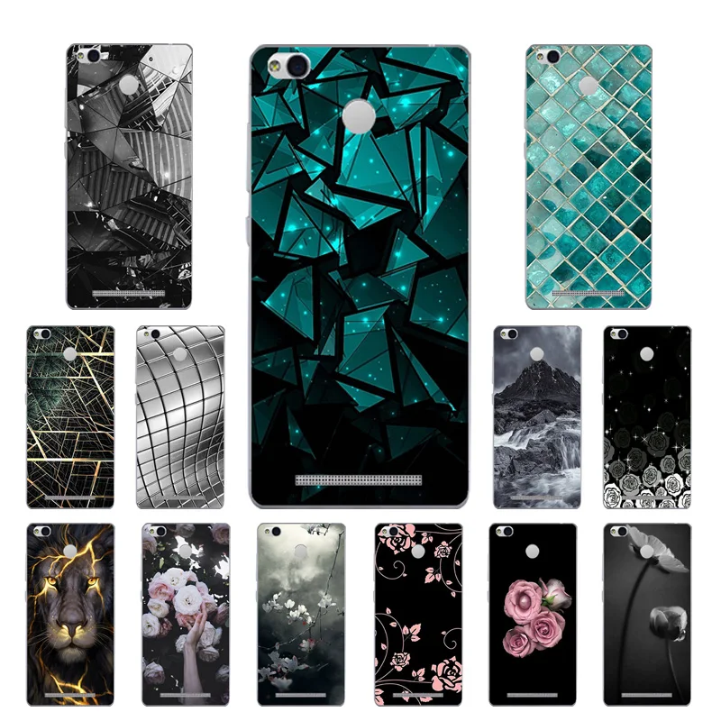 for Coque Xiaomi Redmi 3S Case Cover 5.0 Triangle Printing TPU Silicone 3 Pro Hongmi S |