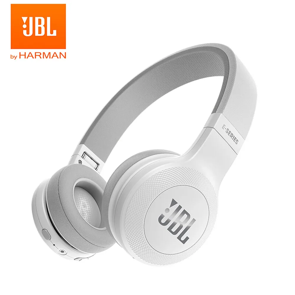 JBL E45BT беспроводные Bluetooth наушники складные на ухо Проводная гарнитура чистый бас Музыка наушники AUX IN с микрофоном - Цвет: Белый