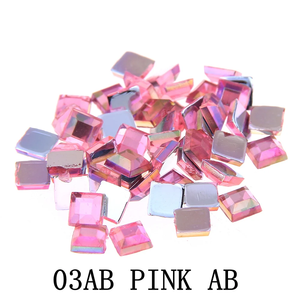 03ab light pink ab Стразы для ногтей с плоской задней стороной 2 мм 4 мм 6 мм смешанные размеры 4 г около 180 шт для рукоделия Скрапбукинг Сделай Сам одежда для украшения ногтей - Цвет: 03ab light pink ab