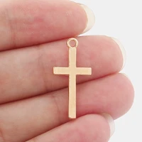 20pcs alloy lucky crucifix jesus christian cross charms pendant diy necklace jewelry findings bijoux 27x13mm
