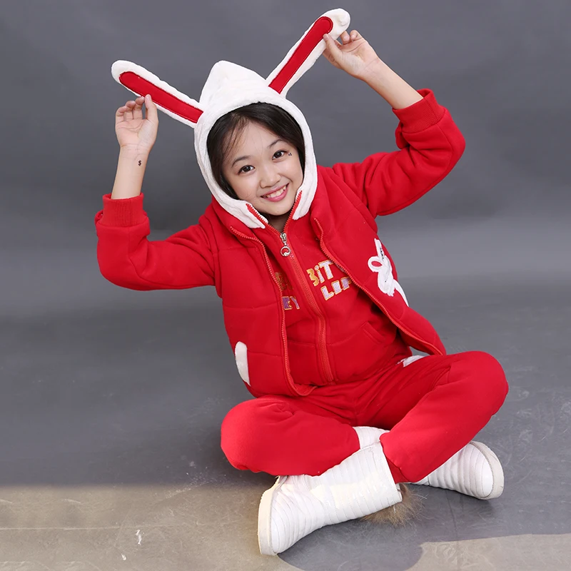 2019 осень зима для девочек одежда с рисунком кролика из мультфильма комплект 3