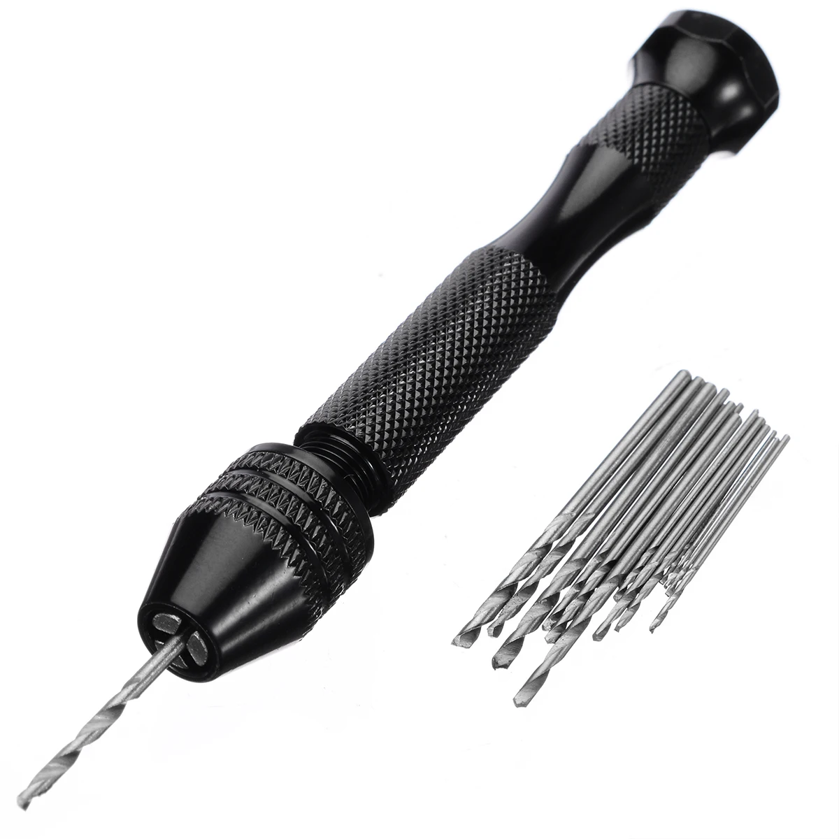 

20 Set 0.3-1.6mm Titanium Coated HSS Drill Bits Spiral Vise Keyless Chuck Micro Hand Twist Drill Woodworking Rotary Tools