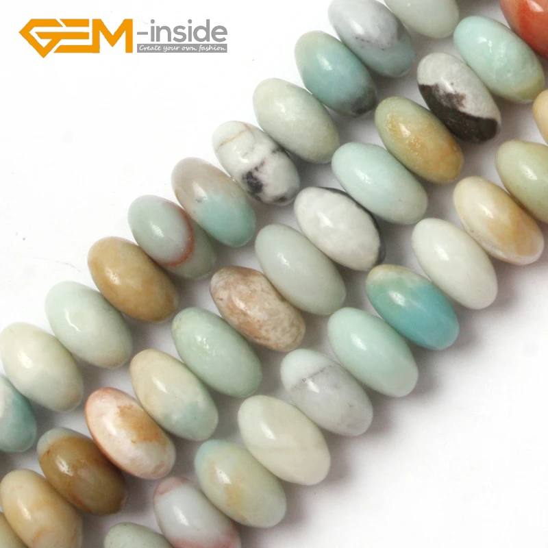 Оптовая продажа! Каменные бусины-разделители Rondelle Amazonite незакрепленные Гладкие