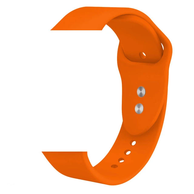 Orange Smochm Цвет спортивный силиконовый ремешок для смарт-часов Apple Watch наручных часов iWatch, ремешок 44 мм/42 мм/40 мм/38 мм, версия 4/3/2/1 IWO 5, 6, 8 лет - Цвет: Orange