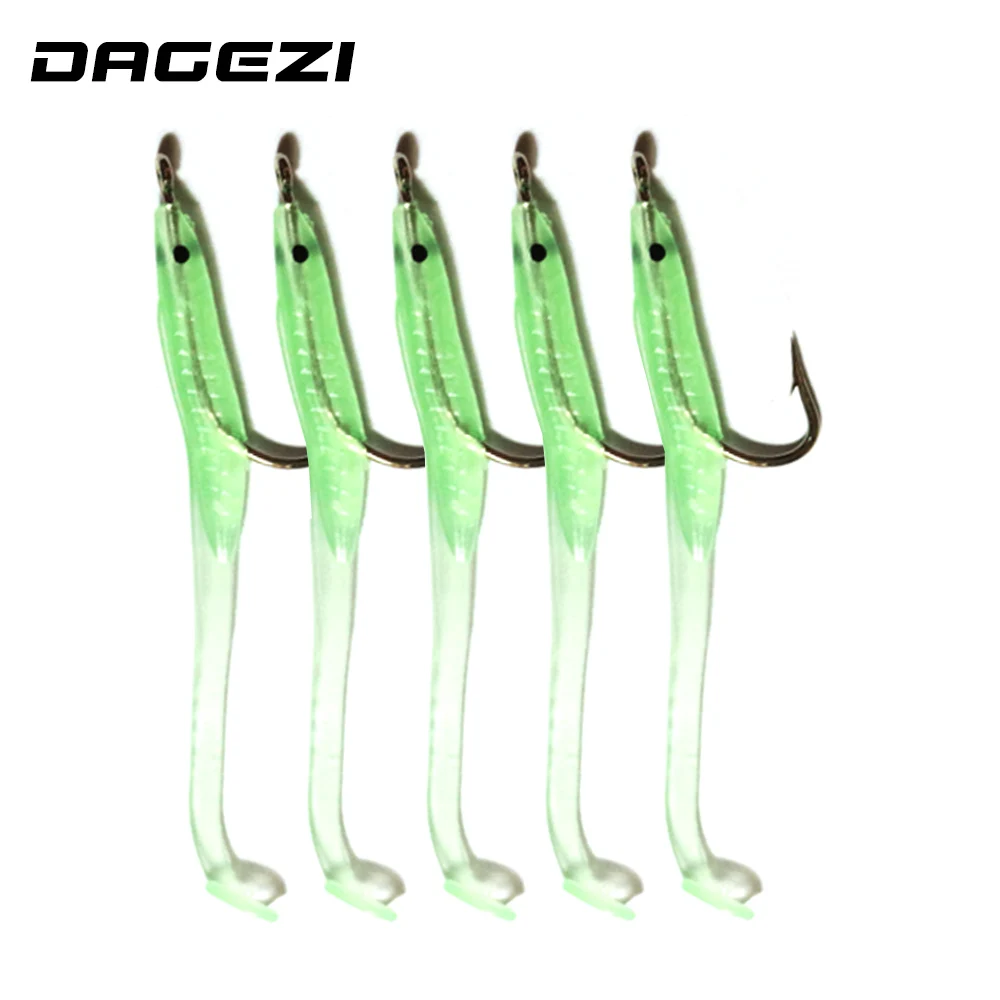 

DAGEZI New Luminous Soft Lures Fishing Soft Bait Tiddler Bait With Hook 7cm 10pcs/lot Fishing Lures Tackle Fishing accessories