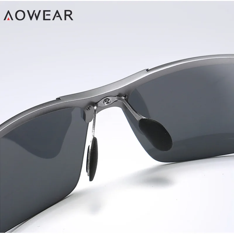 Солнцезащитные очки AOWEAR поляризационные мужские зеркальные для спорта на