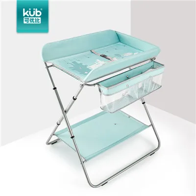 Blue KUB для детской кроватки, складное большое пространство для хранения двух пеленок, стол, многофункциональная переносная регулировка передач, столик для купания - Цвет: Blue