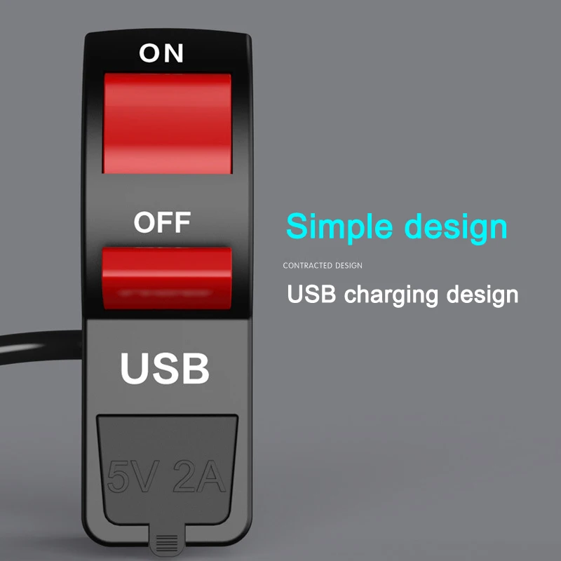Мотоцикл зарядка через USB переключатель Водонепроницаемый 12В Быстрый Зарядное