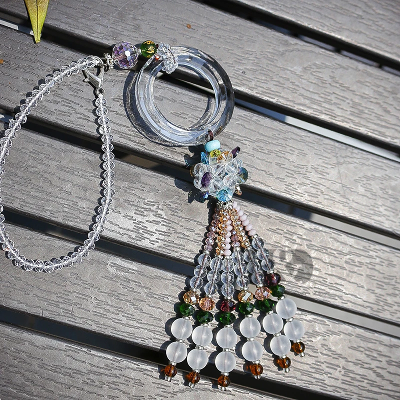 H &amp D 13 5 ''авто зеркало кулон Радуга производитель Suncatcher круг кристалл кластер