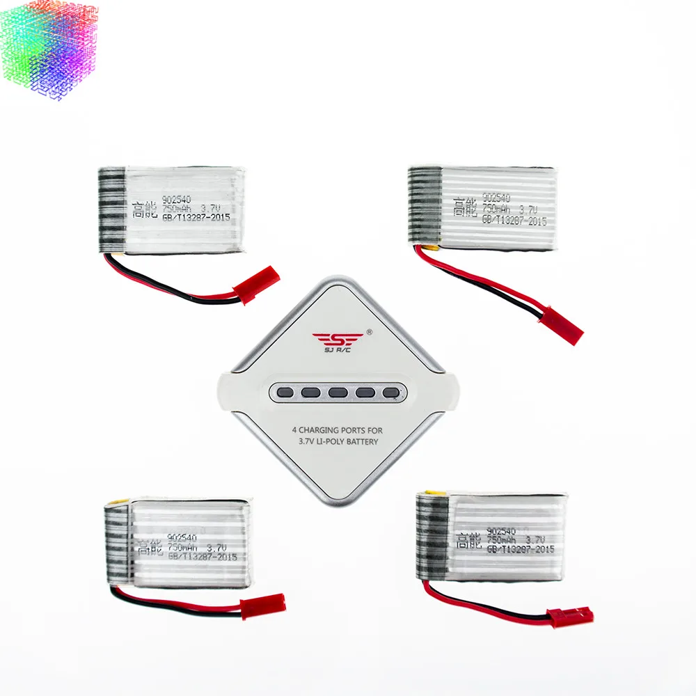 Lipo MJX X400 3 7 V 750mAh батарея 4 шт и зарядное устройство с вилкой для x800 X300C батареи rc