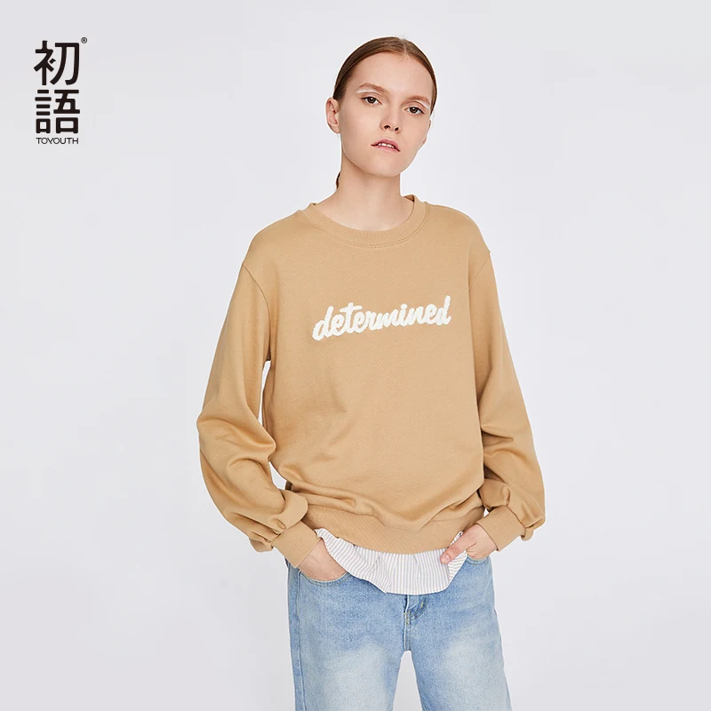 Toyouth Новая Осень Harajuku Свободные корейские толстовки Для женщин с О образным