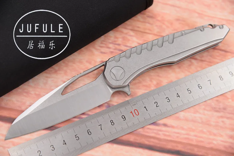 

JUFULE New MK ball bearing Folding D2 blade Steel handle Utility camp hunt Outdoor Tactical survive EDC Tools Kitchen Knife