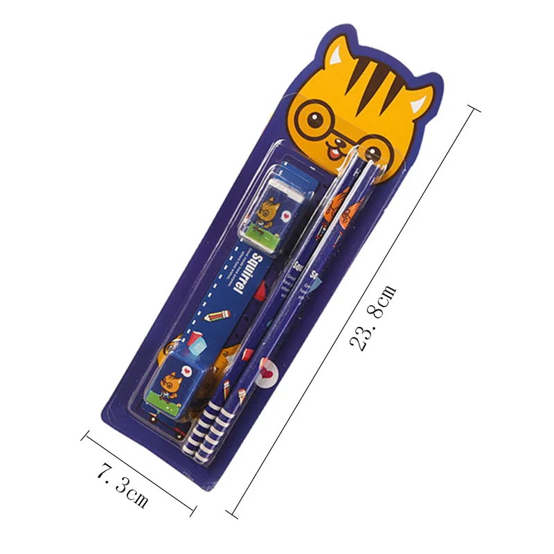 5pcs/set Stationery Set for Kindergarten Children School Supply Cute Cartoon Frozen Pencil Ruler Eraser Sharpener | Канцтовары для
