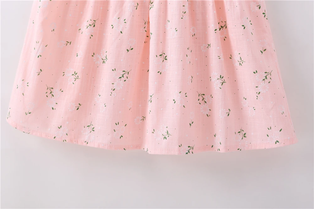 Girls Dress Pink Floral Sleeveless Round Neck Strapless Loose Printed Party Birthday Cute Princess Dresses Age 3~6 | Детская одежда и