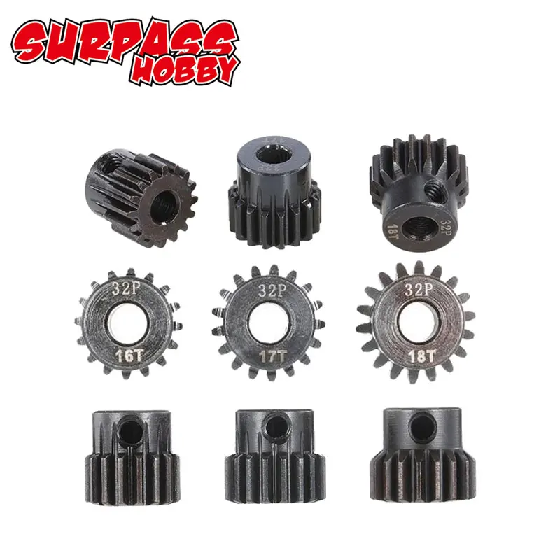 16T 17T 18T SURPASSHOBBY 32DP 5 мм 13T 14T 15 T/16 T 17T 18 T/19 T 20T 21T Металлическая Шестерня двигателя для 1/10 1/8 RC багги автомобиль монстр грузовик - Цвет: 16T 17T 18T