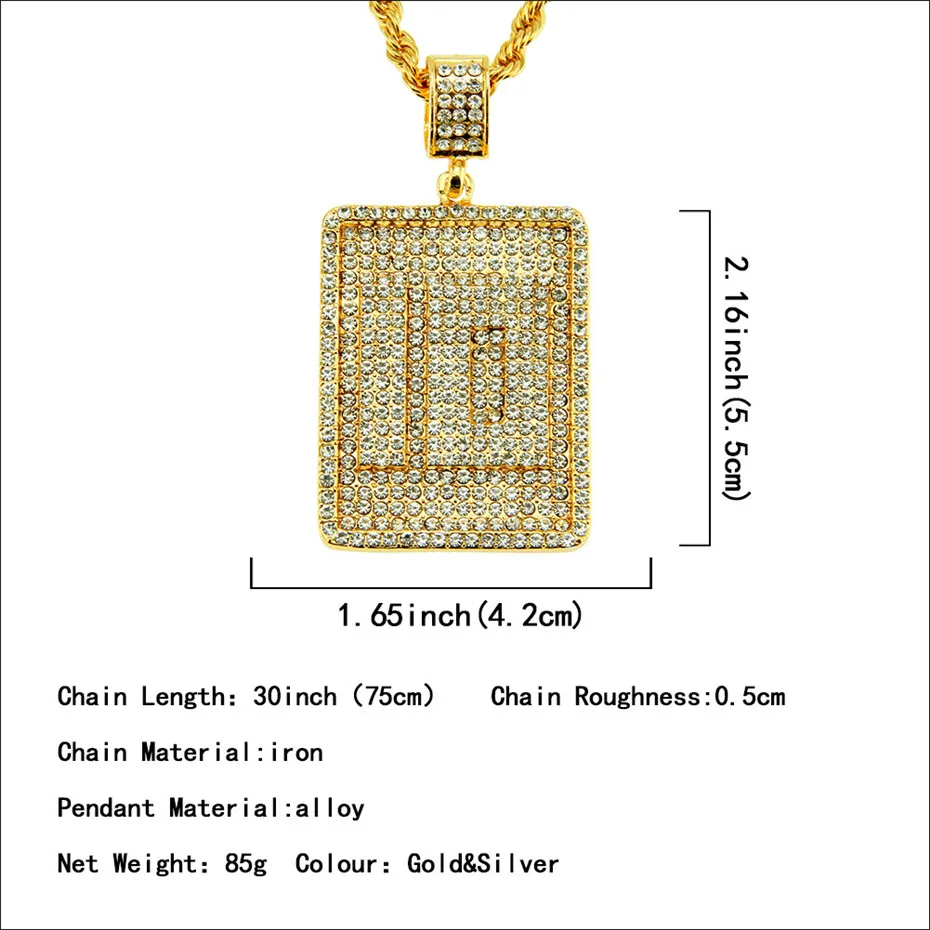 Relodi хип-хоп ювелирные изделия в стиле мужское ожерелье тренд простой номер 10