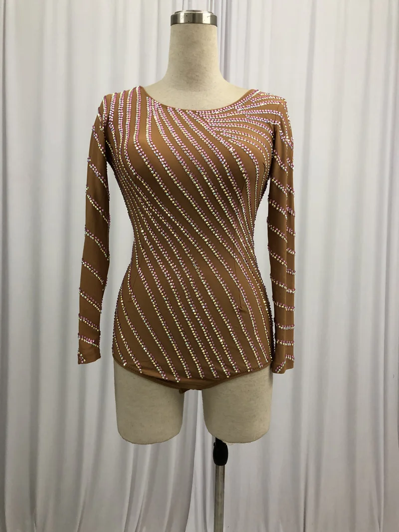 

Long Sleeve Latin Competition Dance Leotard Women High Quality Standard Latin Dancing Wear Adult Rumba Latin Dance Clothes
