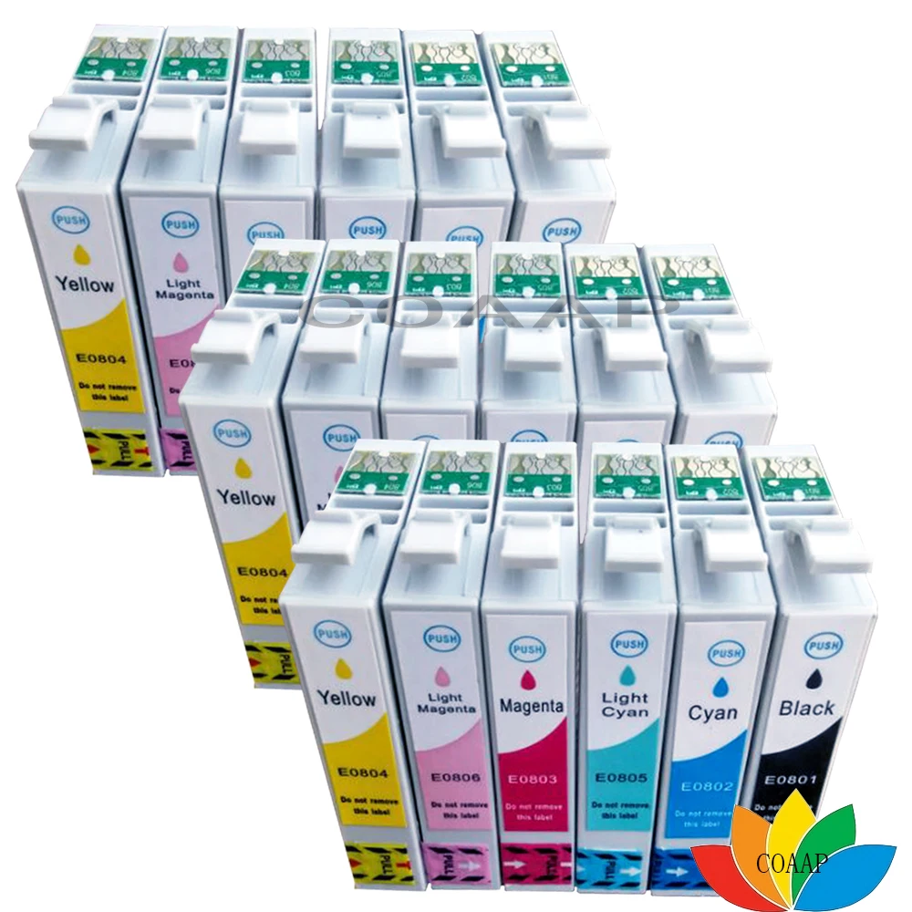 

18x Compatible EPSON T0807 Ink Cartridges T0801 Stylus Photo Printer P50 PX650 PX660 PX700W PX710W PX720WD PX730WD PX800FW PX810