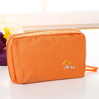 Orange Дорожная холщовая косметичка на молнии, Сумка Для Хранения Туалетных принадлежностей, многофункциональная портативная сумка-Органайзер для ювелирных украшений и лака для ногтей - Цвет: Orange