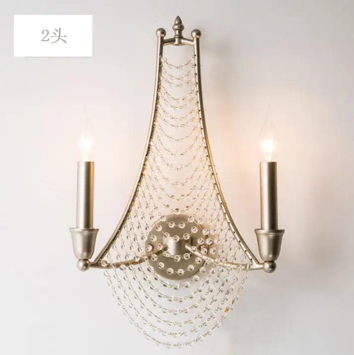 Американская страна искусственная Хрустальная настенная лампа для гостиной