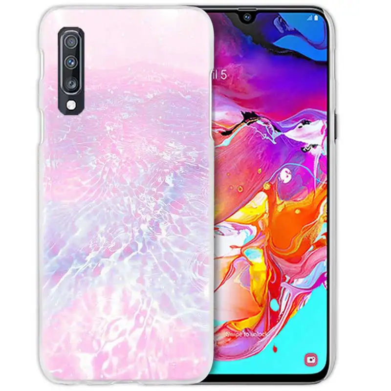 Шикарная розовая Мрамор симпатичный чехол для samsung Galaxy A50 A70 A20e A40 A30 A20 A10 A8 A6 плюс A9 A7 жесткий прозрачный чехол для телефона чехол