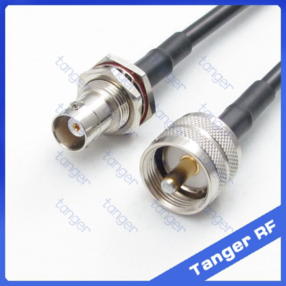 Tanger BNC Гнездовой разъем передний с гайкой к UHF штекеру PL259 прямой RF RG58 коаксиальный