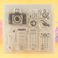 ylcs076 building camera silicone clear stamps for scrapbooking diy album cards decoration embossing folder rubber stamp 1010cm