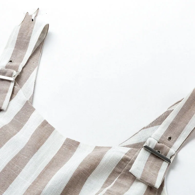 Модные Повседневные полосатые женские комбинезоны с регулируемым ремешком